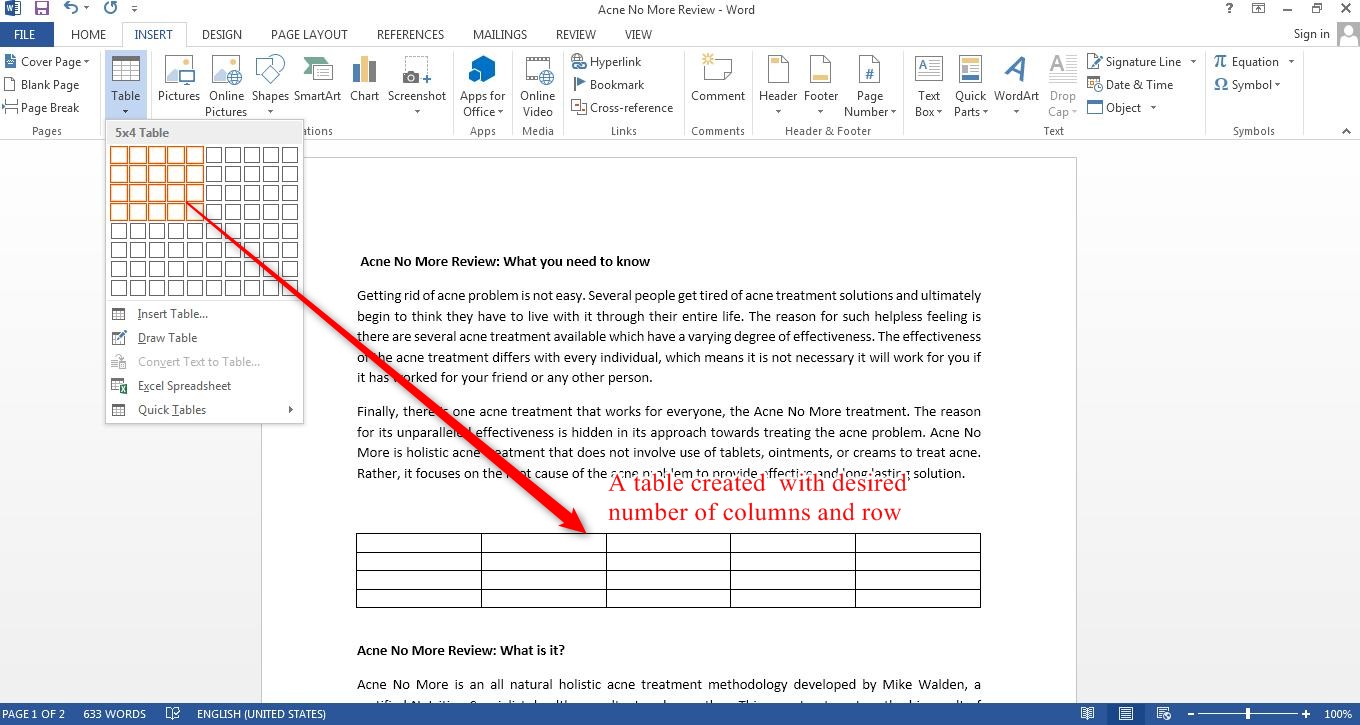 How To Insert A Table In Microsoft Word