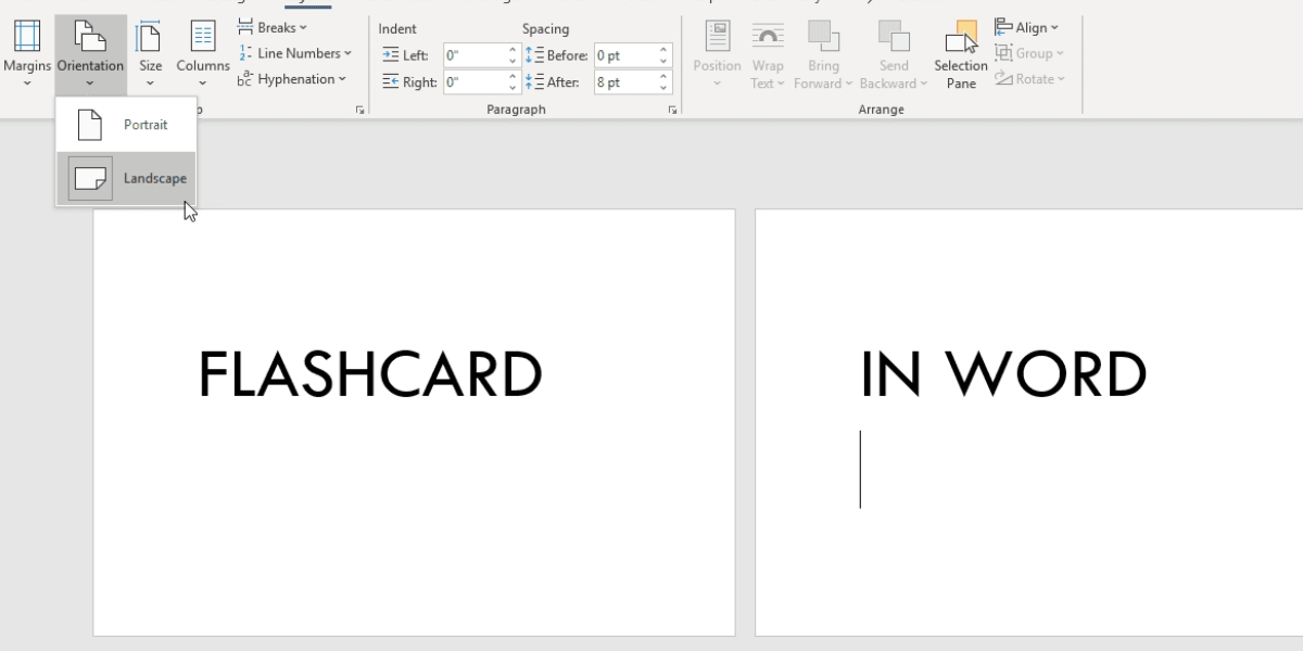 How To Make Flashcards On Word