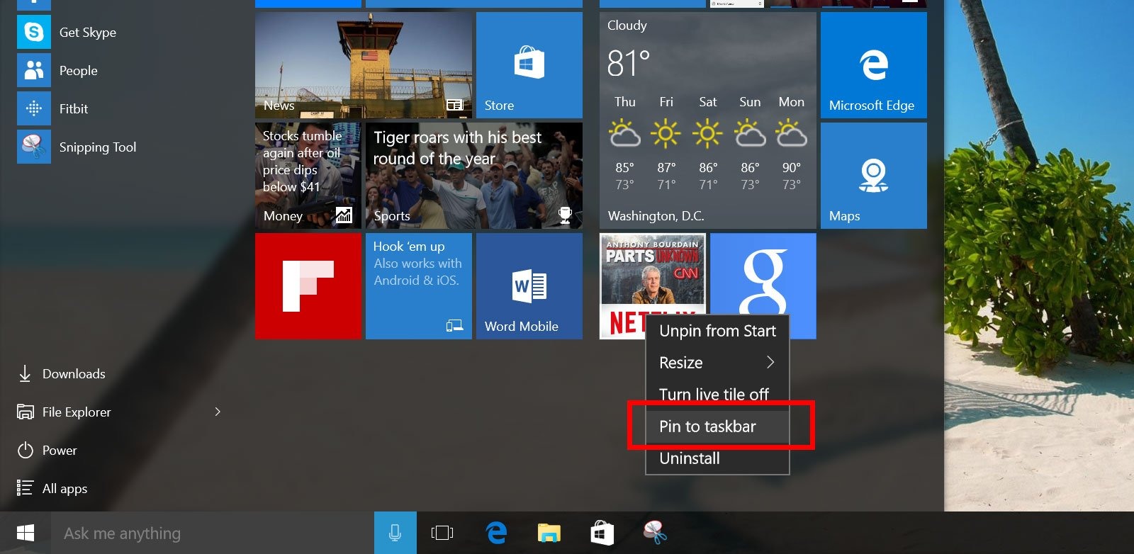 How To Pin A Program Or Website To The Windows Taskbar