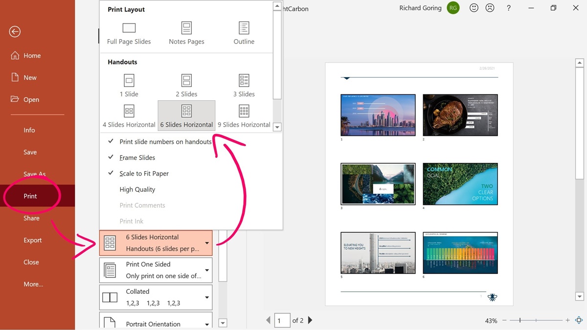 How To Print Multiple Slides On One Page In PowerPoint