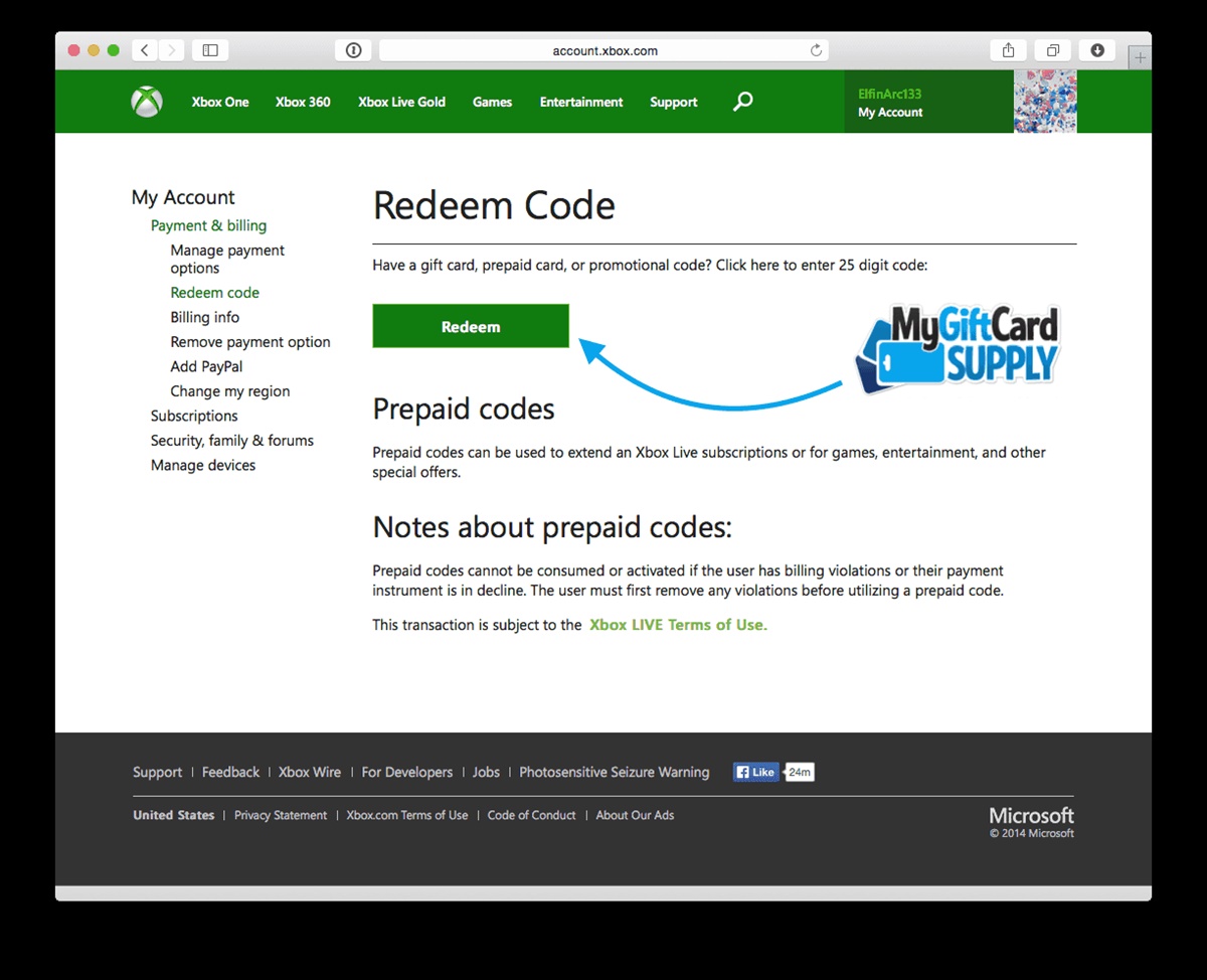 How To Redeem An Xbox Gift Card