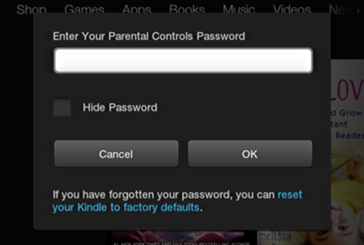 How To Reset A Parental Controls Password On Kindle