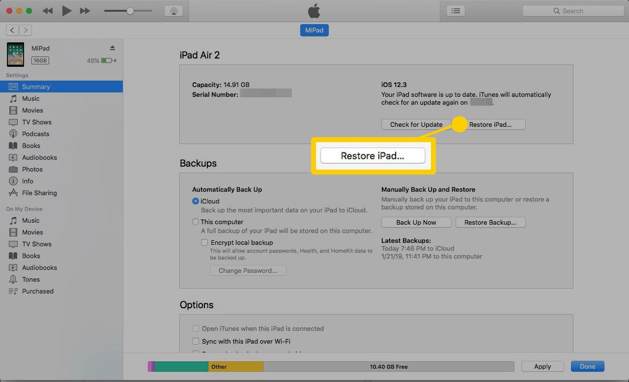How To Restore An IPad To Factory Default Using ITunes