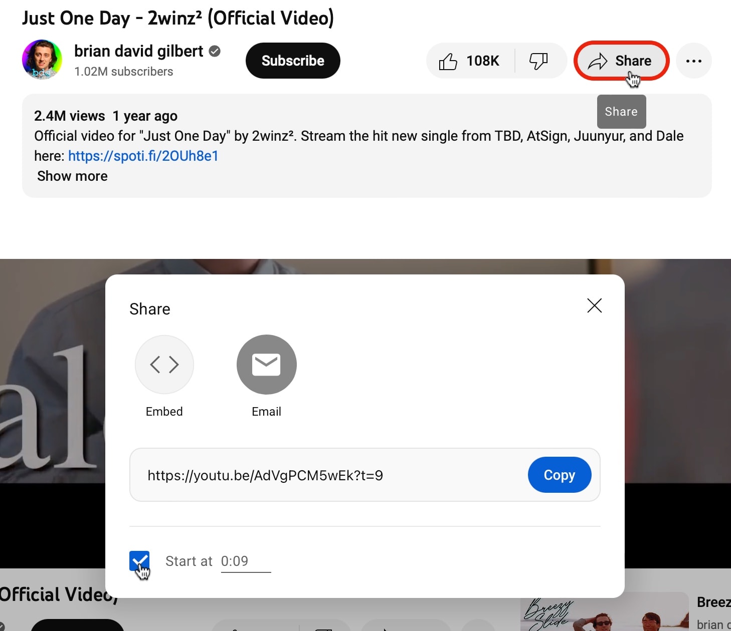 How To Share A YouTube Video At A Specific Start Time