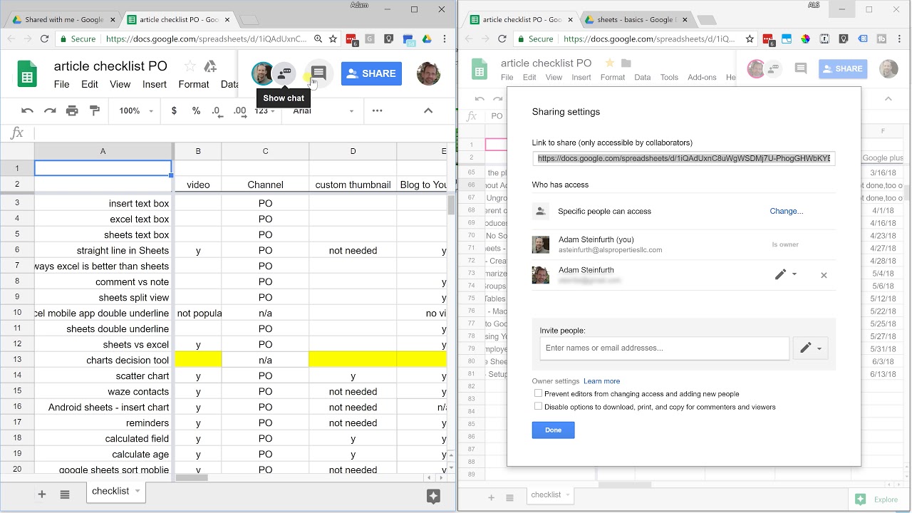 How To Share Google Sheets