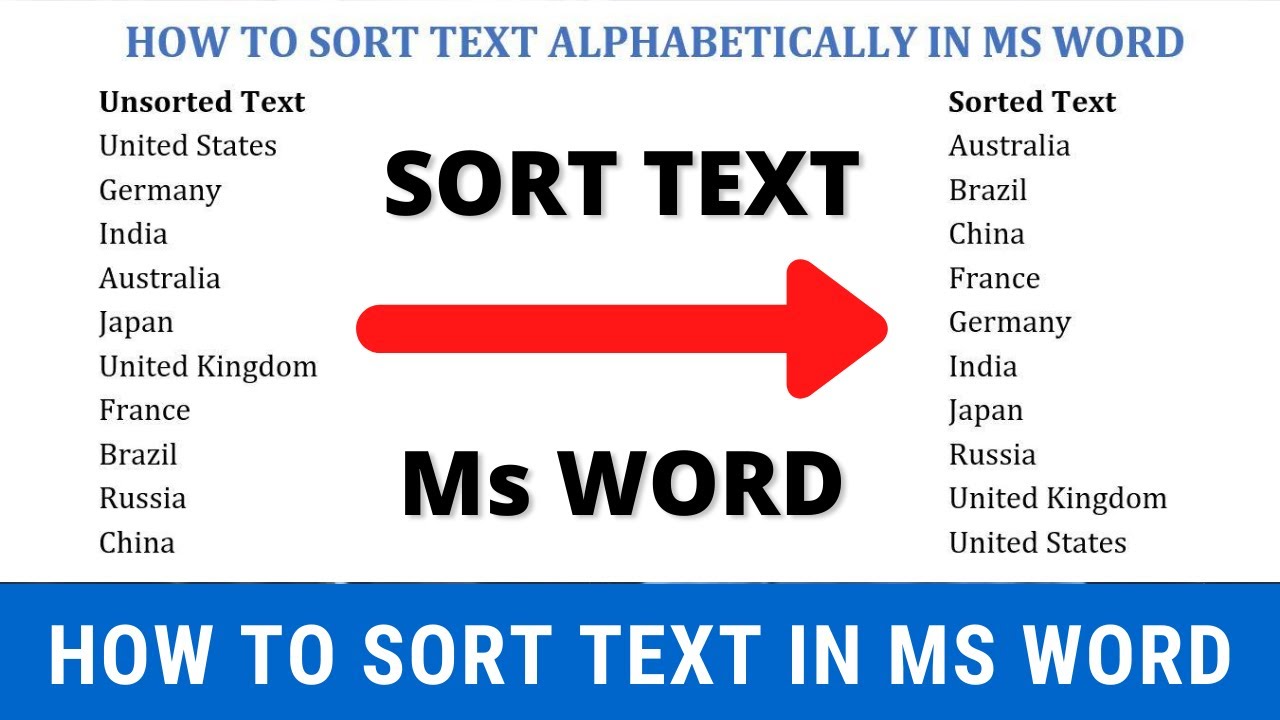 How To Sort Alphabetically In Word