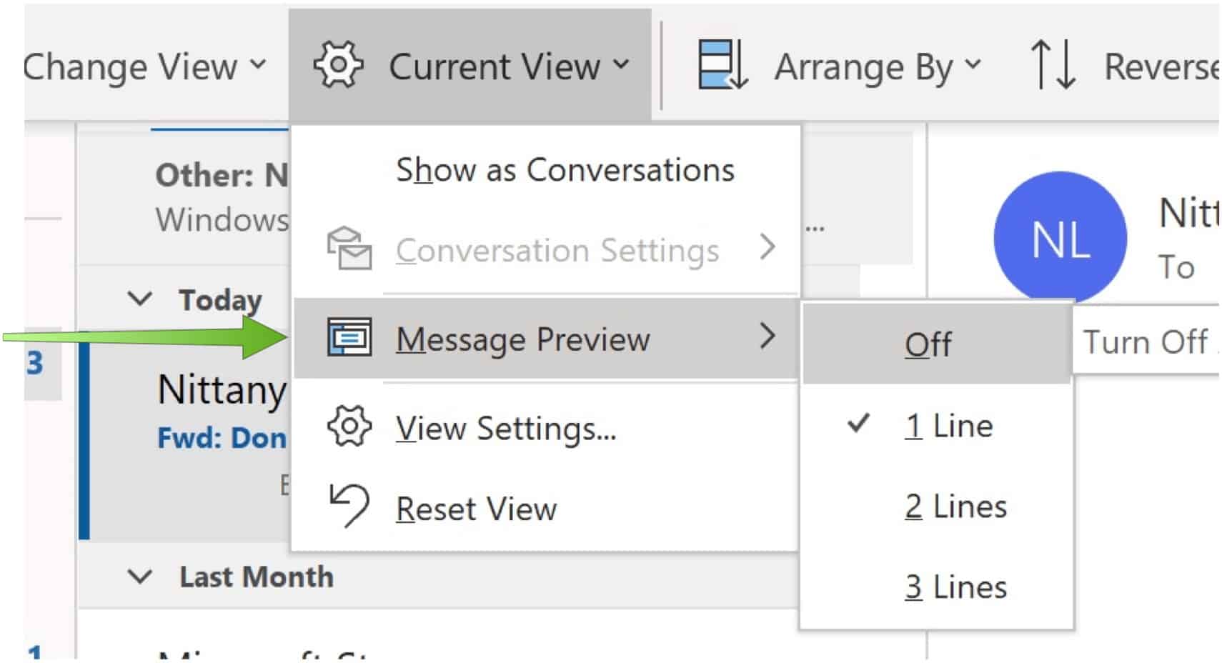 how-to-turn-off-the-outlook-reading-pane