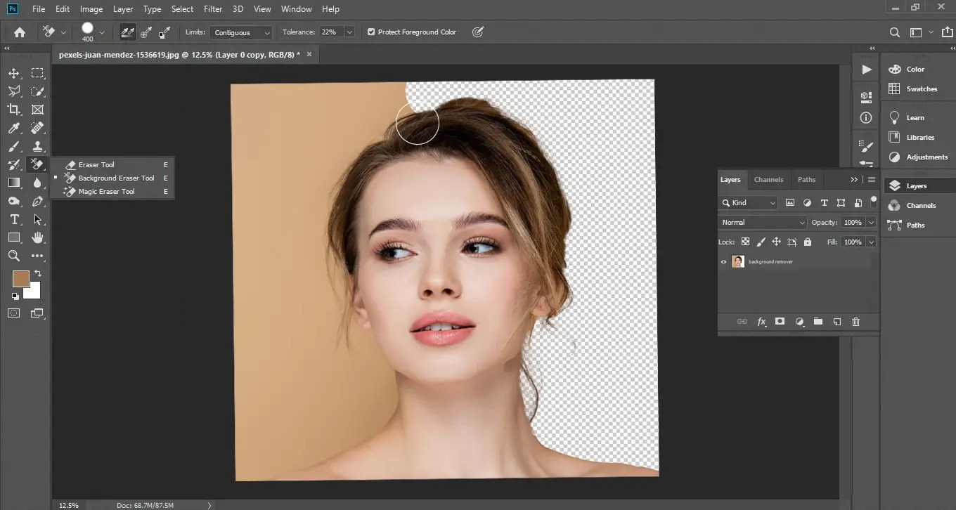 How To Use The Photoshop Background Eraser Tool