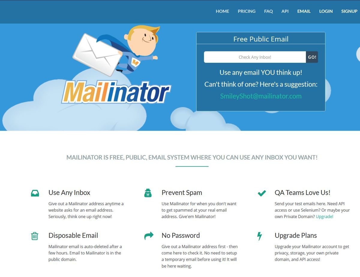 Mailinator, A Disposable Email Address Service