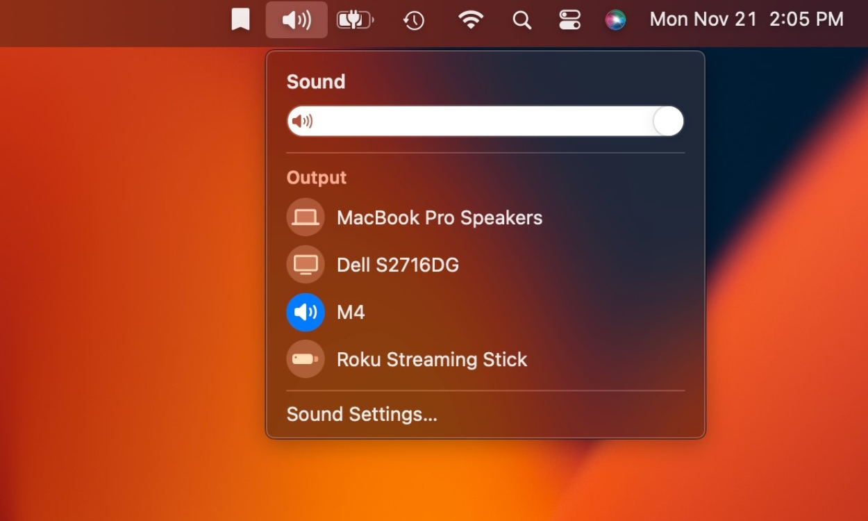 Select Audio In And Out From Your Mac’s Menu Bar