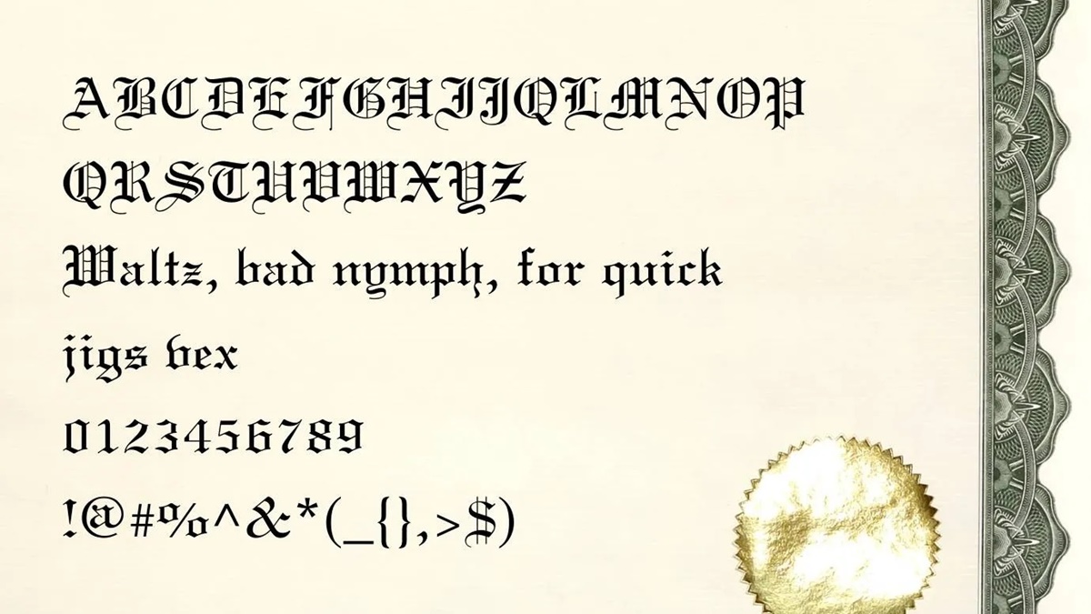 Traditional Certificate Fonts