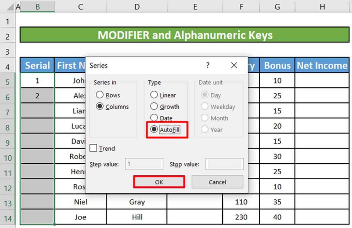 Use Excel’s Fill Down Command With Shortcut Keys