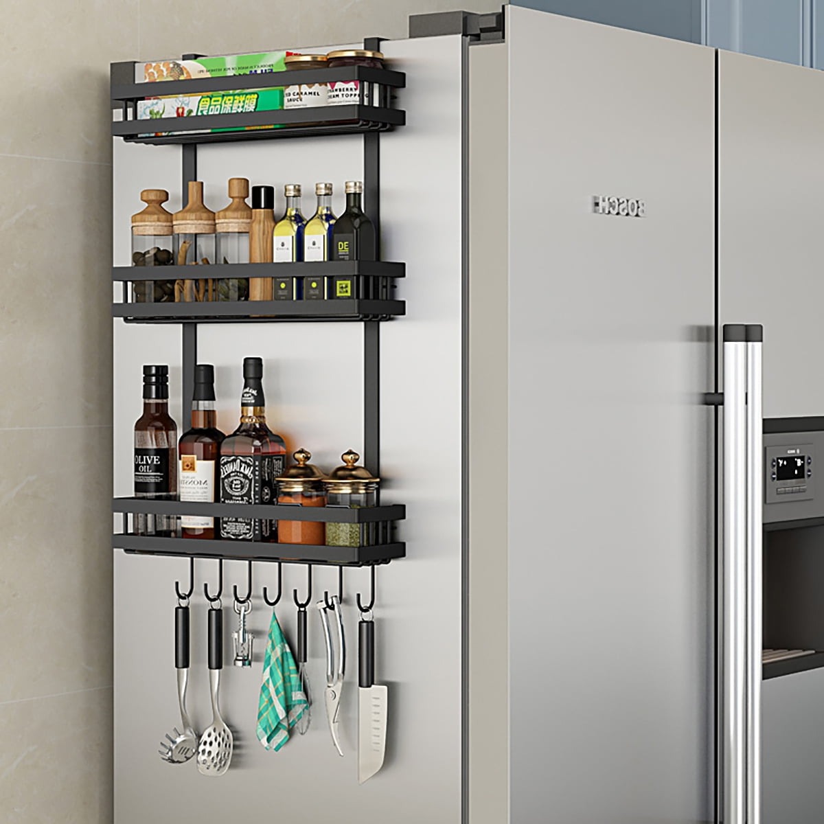 13 Incredible Refrigerator Side Storage Rack for 2024