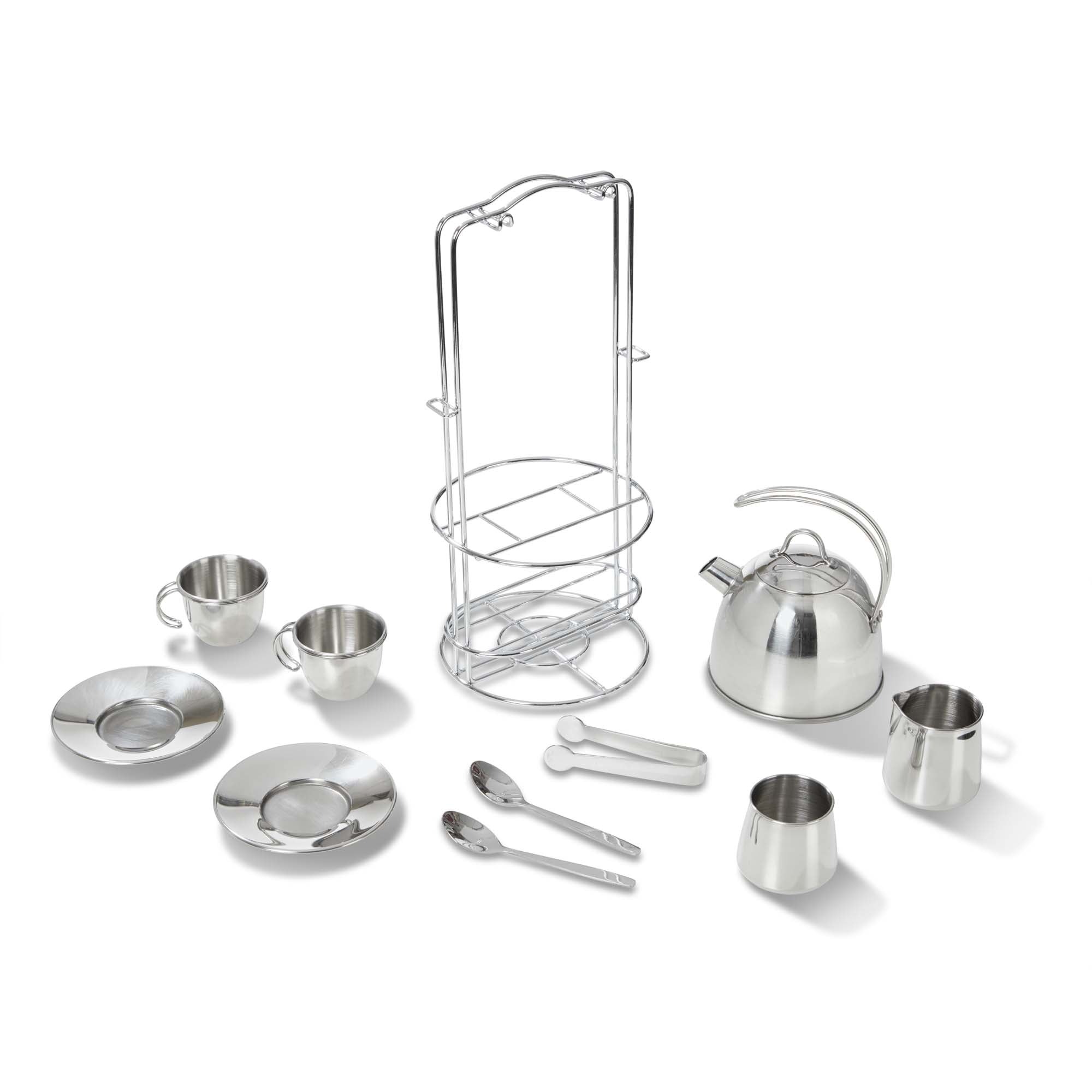 14 Superior Melissa & Doug Stainless Steel Pretend Play Tea Set And Storage Rack For Kids (11 Pcs) for 2024