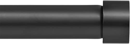 Ivilon Drapery Curtain Rod - End Cap Style, 72-144 Inch (Black)