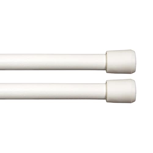 Adjustable Spring Tension Rod - Set of 2, White