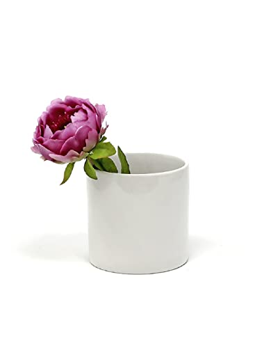 Ceramic Cylinder Vase - Contemporary Floral Container
