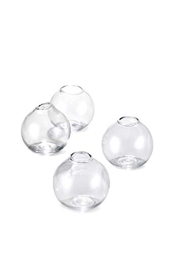 Clear Ball Glass Bud Vase Set for Centerpieces, Home Decor, Weddings