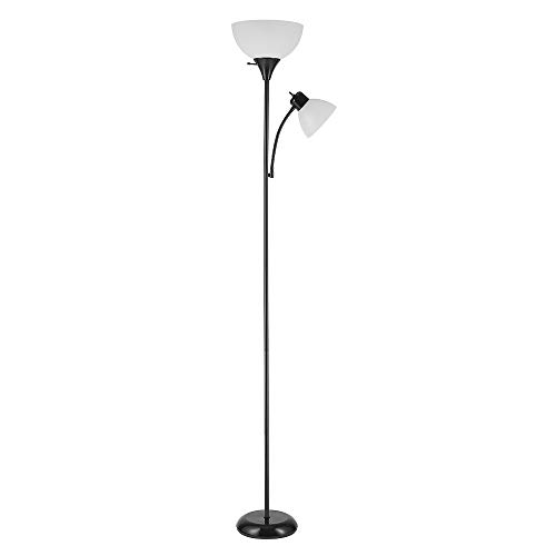 Globe Electric Torchiere Floor Lamp with Adjustable Reading Light