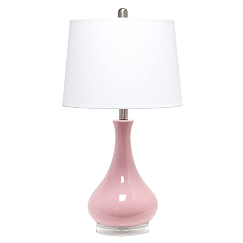 Rose Pink Ceramic Genie Tear Drop Table Lamp