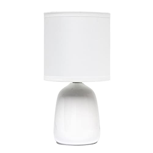 Simple Designs Traditional Ceramic Thimble Base Bedside Table Lamp