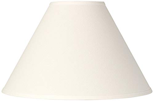 Ivory White Linen Lamp Shade with Harp and Finial - Springcrest