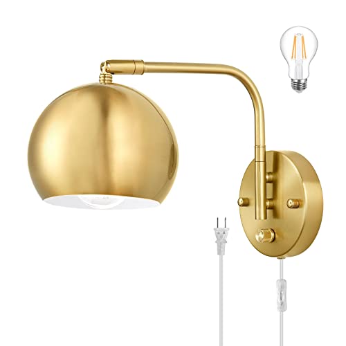 Plug in Dimmable Wall Sconce Swing Arm Wall Lights