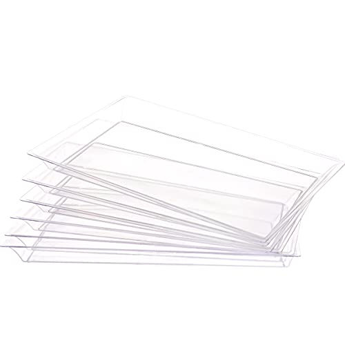 Clear Plastic Serving Trays, 15’’×10’’ Rectangle Platters
