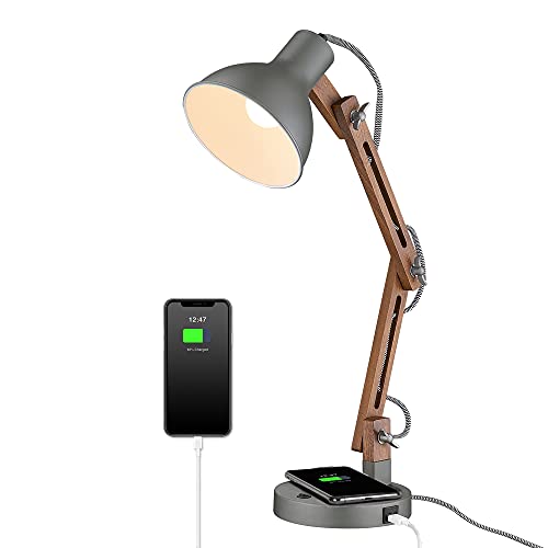 ELYONA Industrial Table Lamp with Wireless Charger
