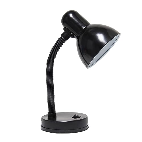 Basic Metal Flexible Hose Neck Desk Lamp, Black