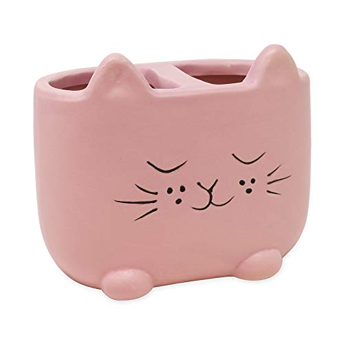 Isaac Jacobs Pink Cat Makeup Brush Holder