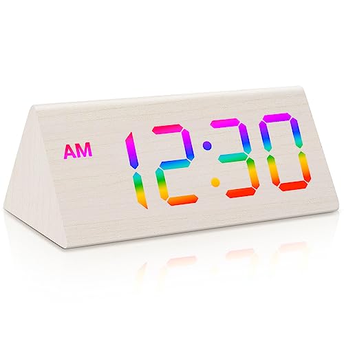 LED Wooden Digital Alarm Clock