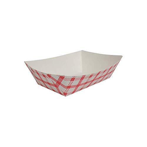 Karat Checkered Red Food Tray 0.5 lb (Case of 1000)
