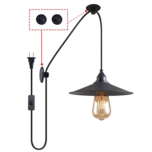 Waterproof Hanging Lamp with Plug in Cord for Patio