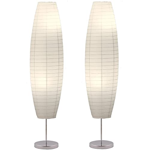 Rice Paper Floor Lamps - Set of 2