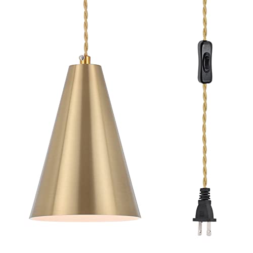 Stylish and Versatile Gold Plug In Pendant Light