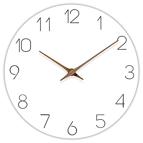 Modern 10 Inch White Wooden Wall Clock