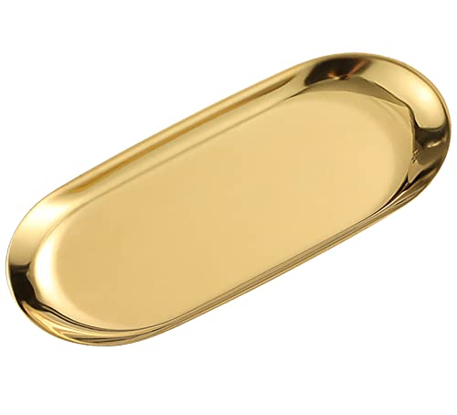 Gold Trinket Tray Stainless Steel Serving Tray