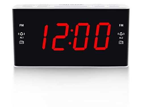 FUHONGYUAN Digital Alarm Clock Radio with AM/FM Radio and Dual Alarm
