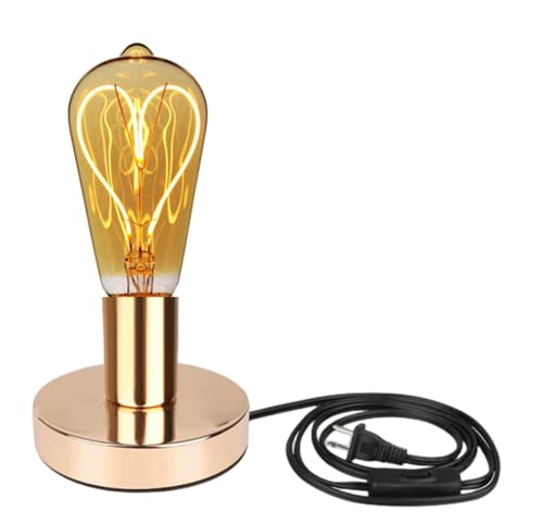 Mini Short Desk Lamp Exposed Bulb Base
