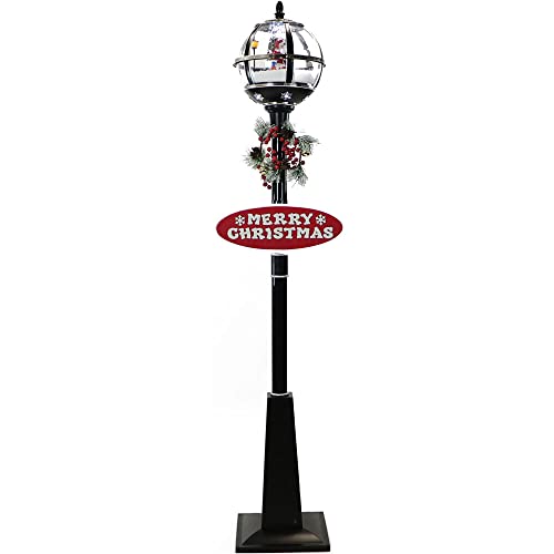 Christmas Time 69-in. Musical Snow Globe Lamp Post