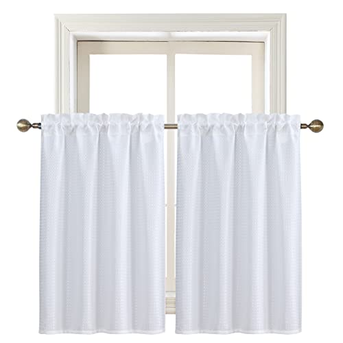 White Water Resistant Bathroom Window Curtain