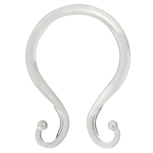 Kenney Rust-Proof Shower Curtain Rings with Double Hanging Hooks