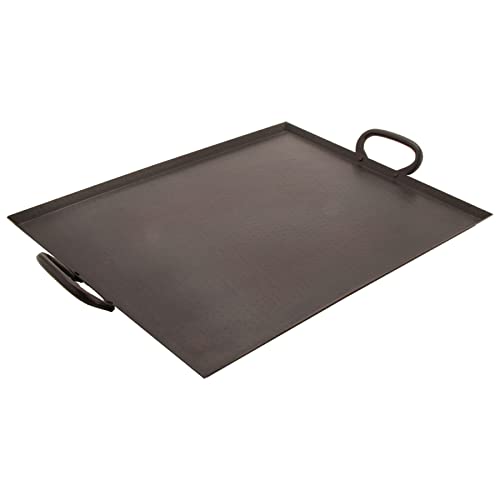 Heavy-Duty Metal Serving/Ottoman Tray with Handles