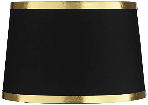 Elegant Black and Gold Drum Lamp Shade