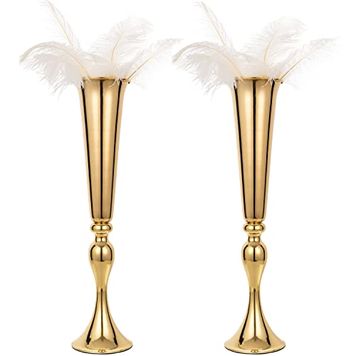 Gold Trumpet Vases for Wedding Decorations