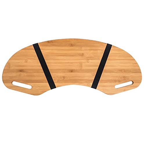 Wood Curved Lap Desk Table Tray with Handles