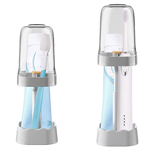 Adjustable Toothbrush Holder Stand with Cover & Cup - Organize Your Bathroom