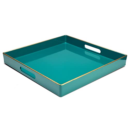 Green Decorative Tray with Handles