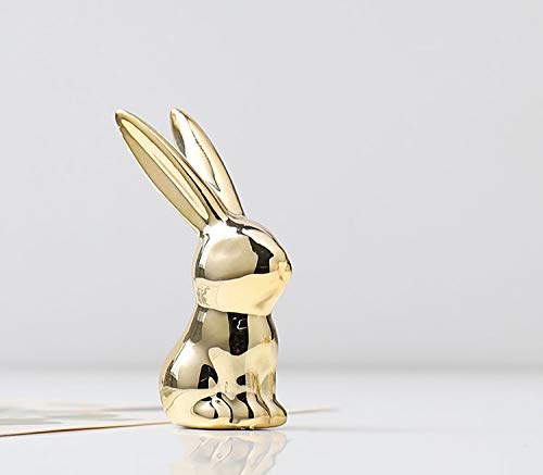 Cute Gold Ceramic Rabbit Figurine